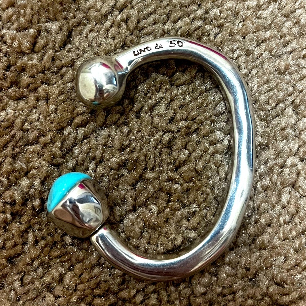 Uno de 50 Silver and Turquoise Cuff Bracelet
